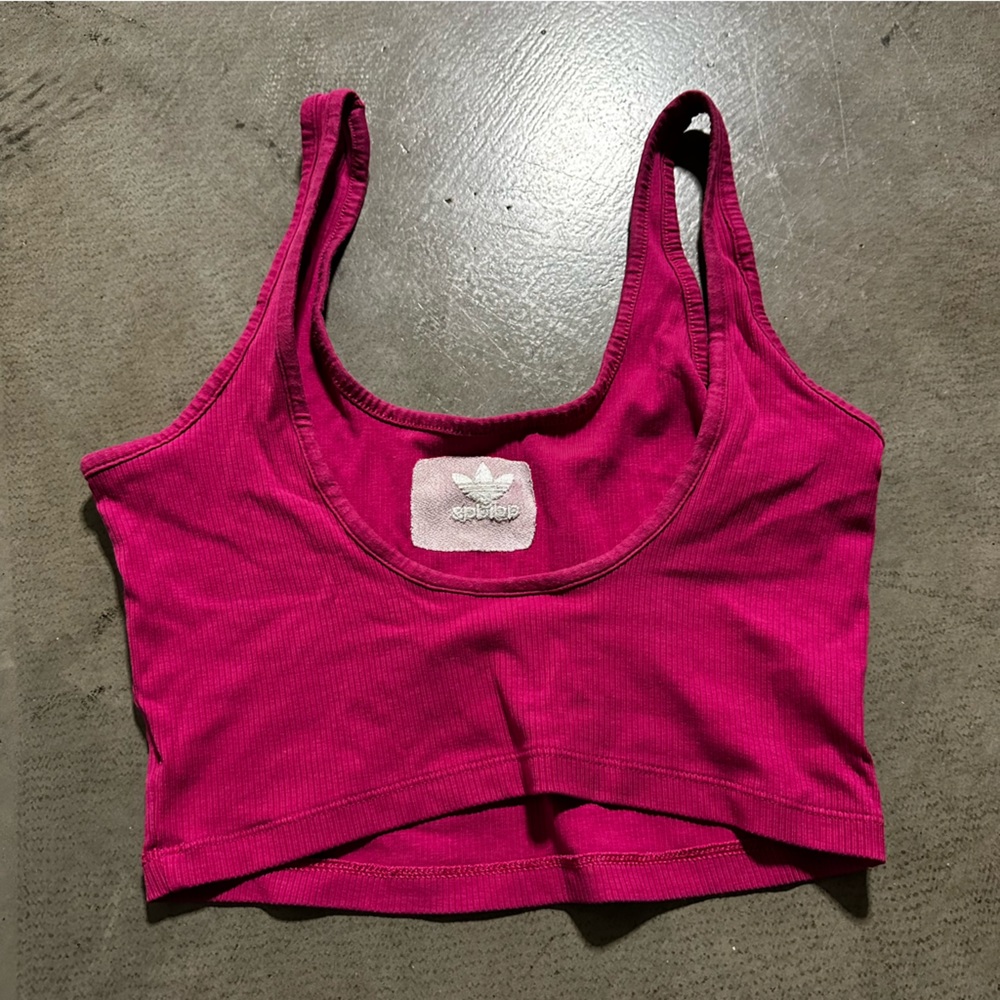 adidas Originals / essentials crop top with logo / pink magenta / small - Picture 8 of 9